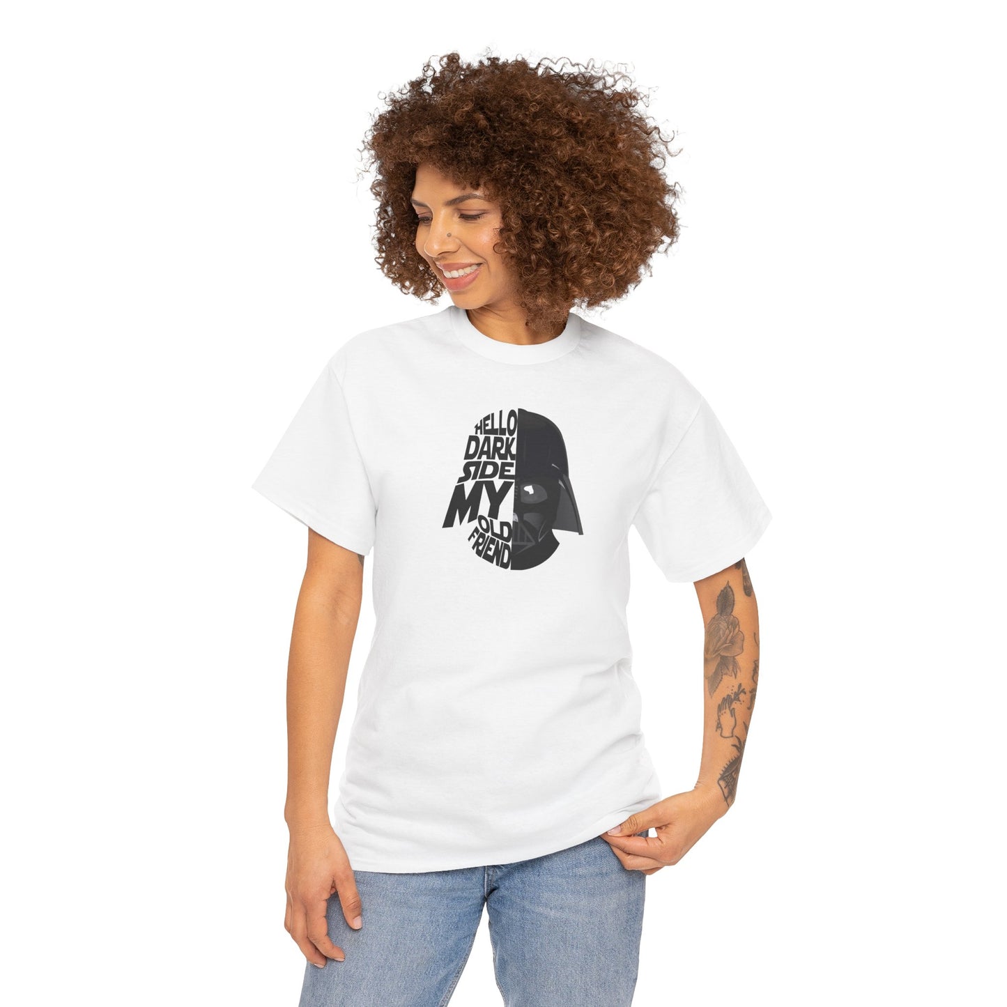 HELLO DARKSIDE MY OLD FRIEND Unisex Heavy Cotton Tee