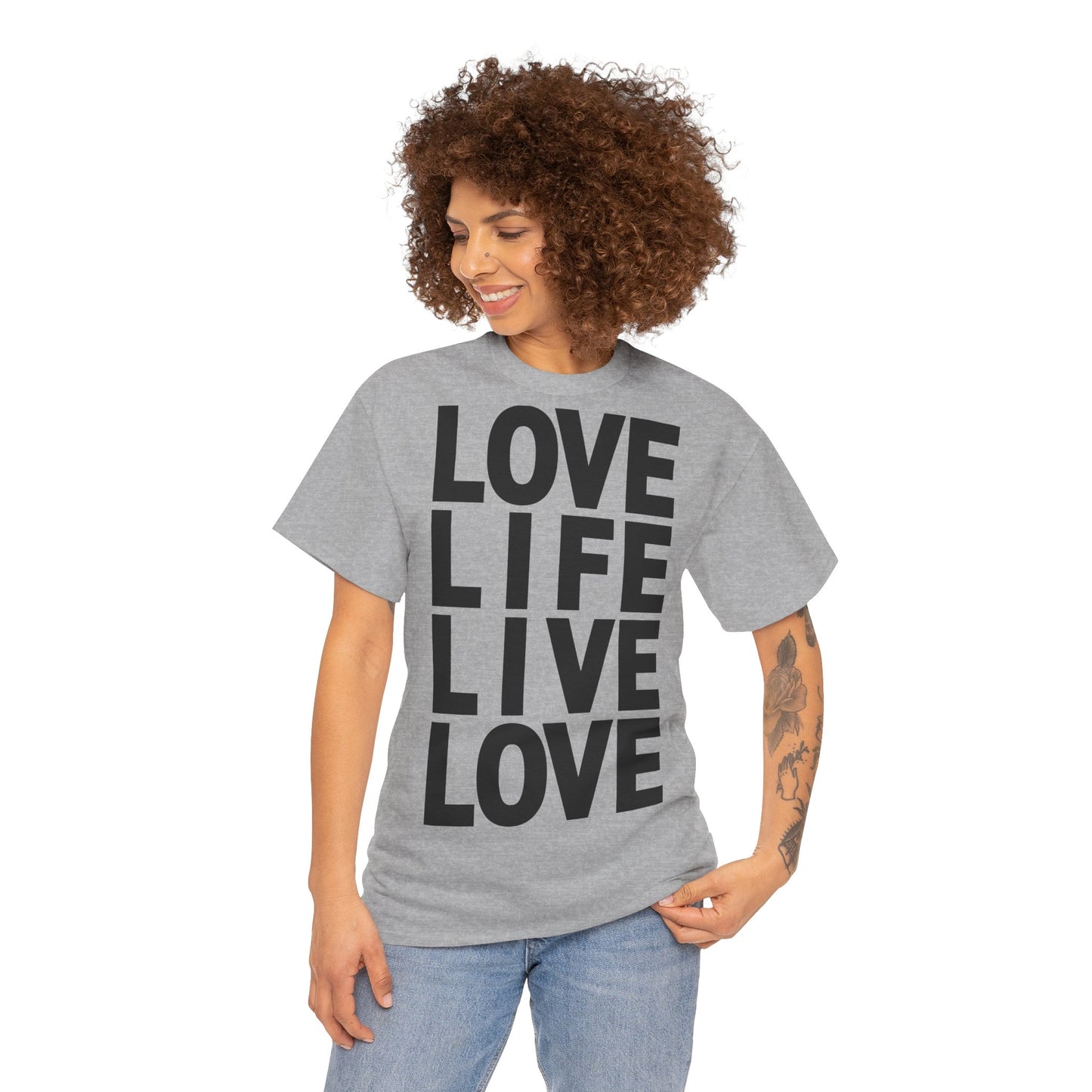 LOVE LIFE LIVE LOVE Unisex Heavy Cotton Tee