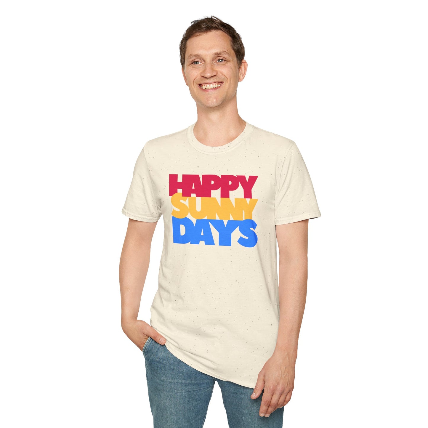 HAPPY SUNNY DAYS Unisex Softstyle 100% Cotton T-Shirt