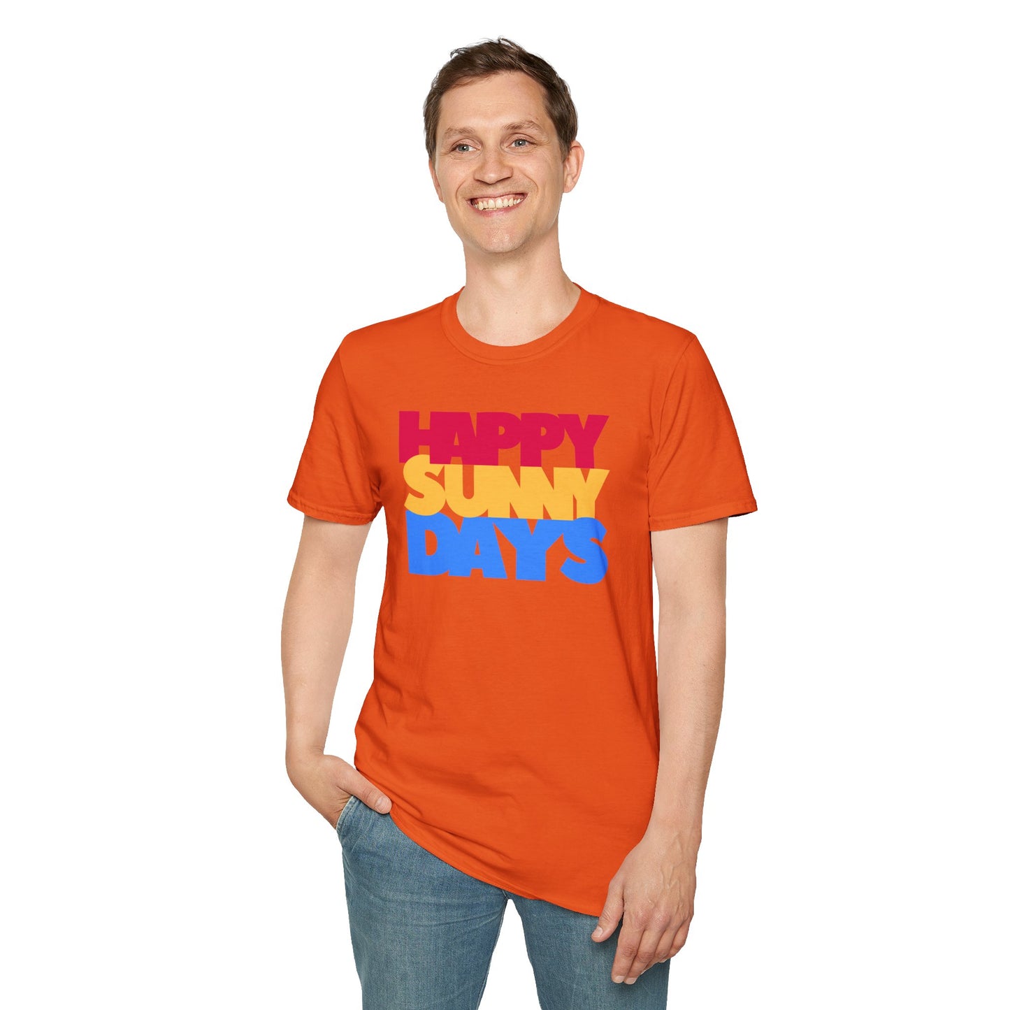 HAPPY SUNNY DAYS Unisex Softstyle 100% Cotton T-Shirt