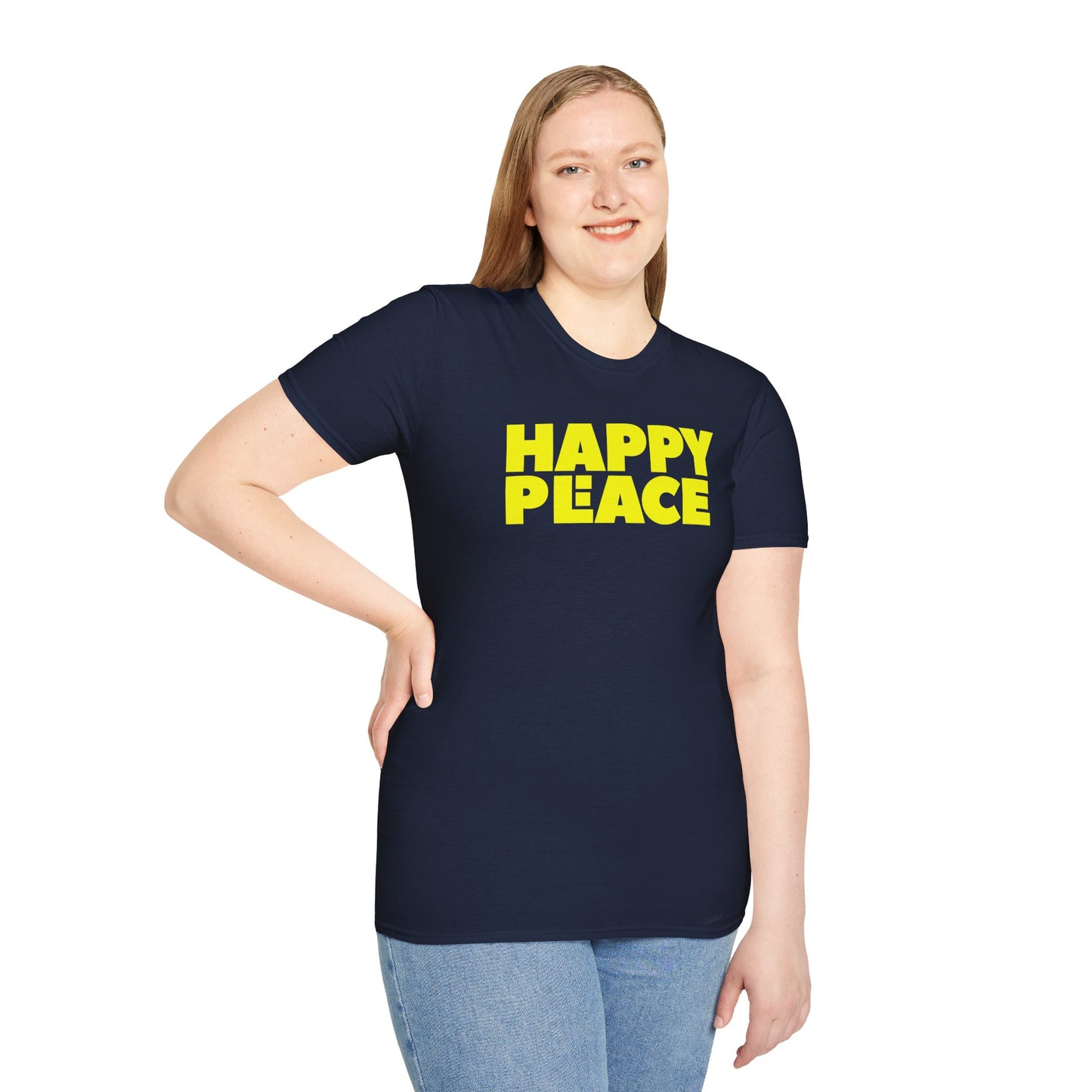 HAPPY PLACE/PEACE Unisex Softstyle 100% Cotton T-Shirt