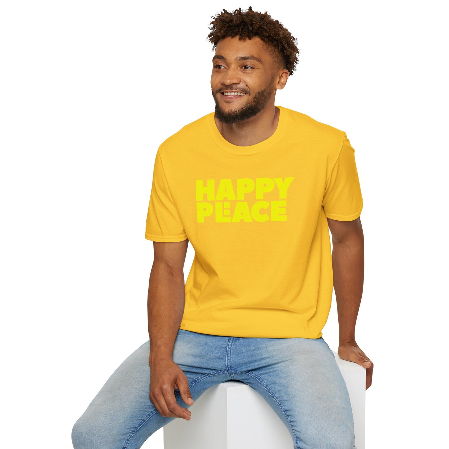 HAPPY PLACE/PEACE Unisex Softstyle 100% Cotton T-Shirt