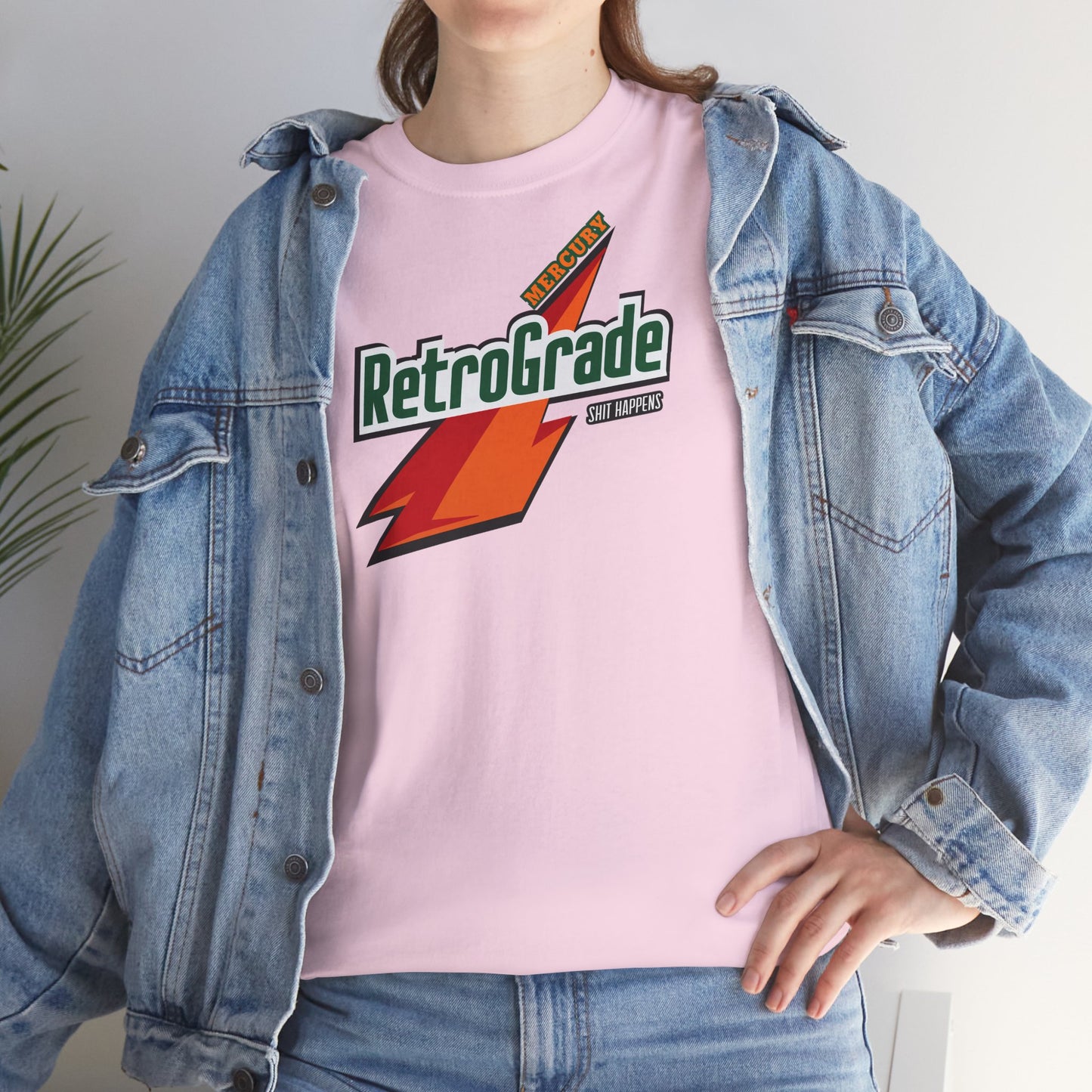 MERCURY RETROGRADE, SHIT HAPPENS Unisex Heavy Cotton Tee