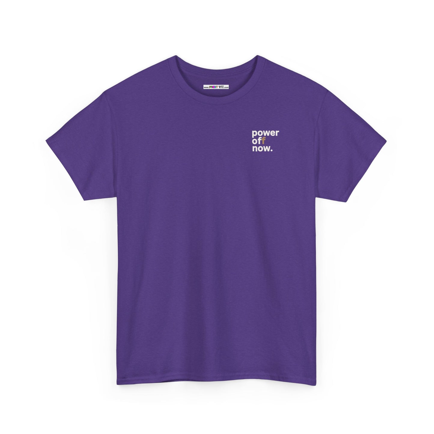 power off now Unisex Heavy Cotton Tee