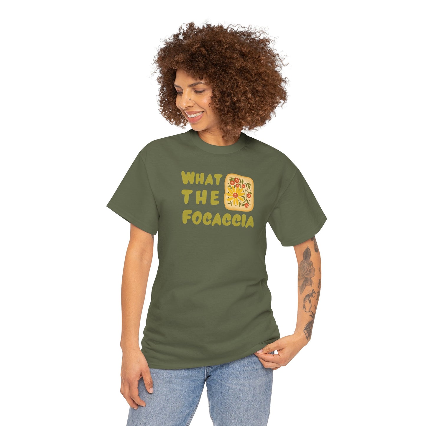WHAT THE FOCACCIA Unisex Heavy Cotton Tee
