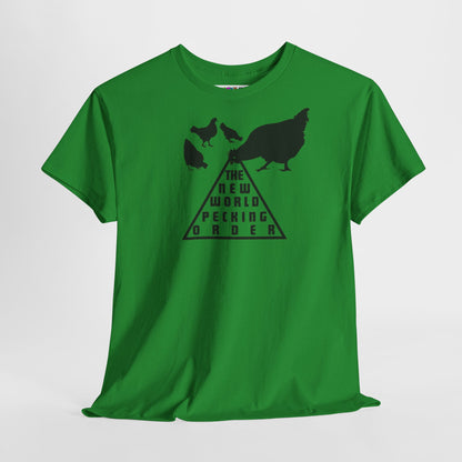 THE NEW WORLD PECKING ORDER Unisex Heavy Cotton Tee
