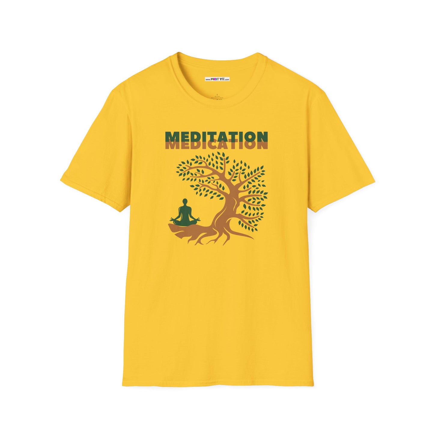 MEDITATION MEDICATION Unisex Softstyle 100% Cotton T-Shirt