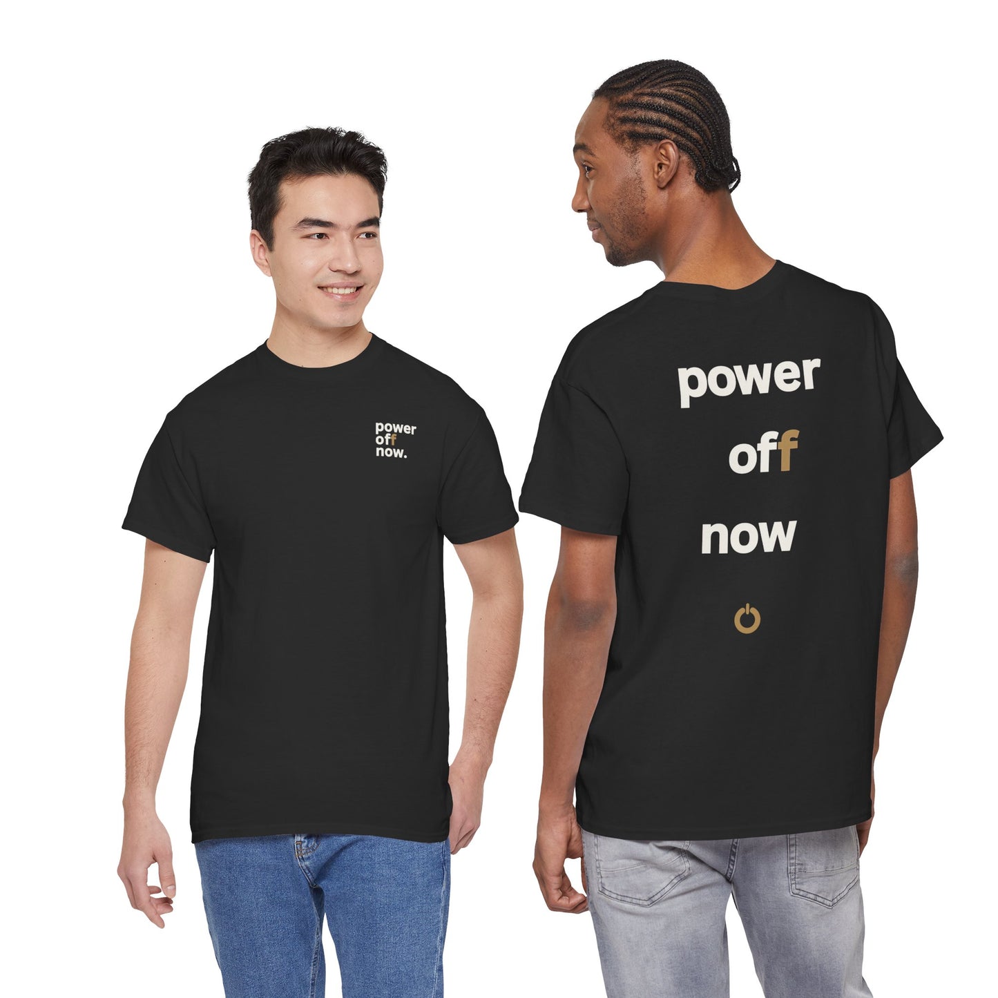 power off now Unisex Heavy Cotton Tee