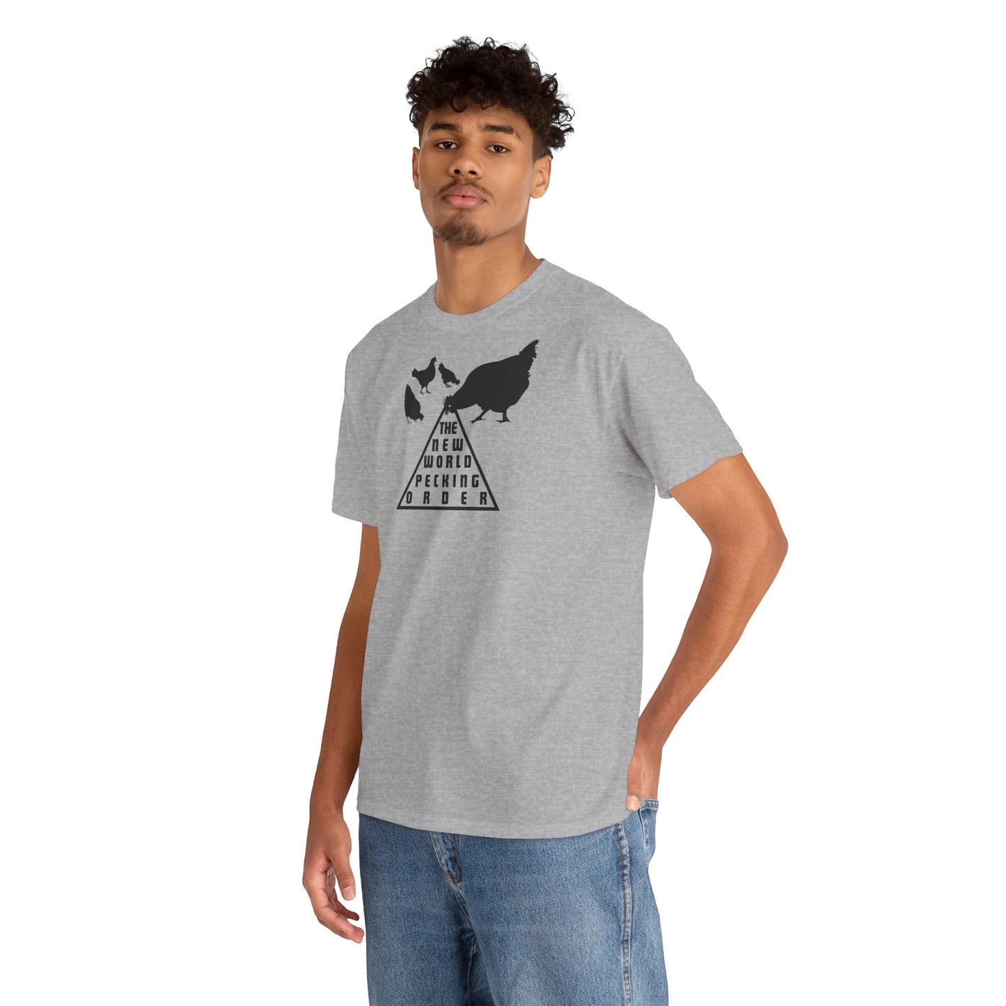 THE NEW WORLD PECKING ORDER Unisex Heavy Cotton Tee