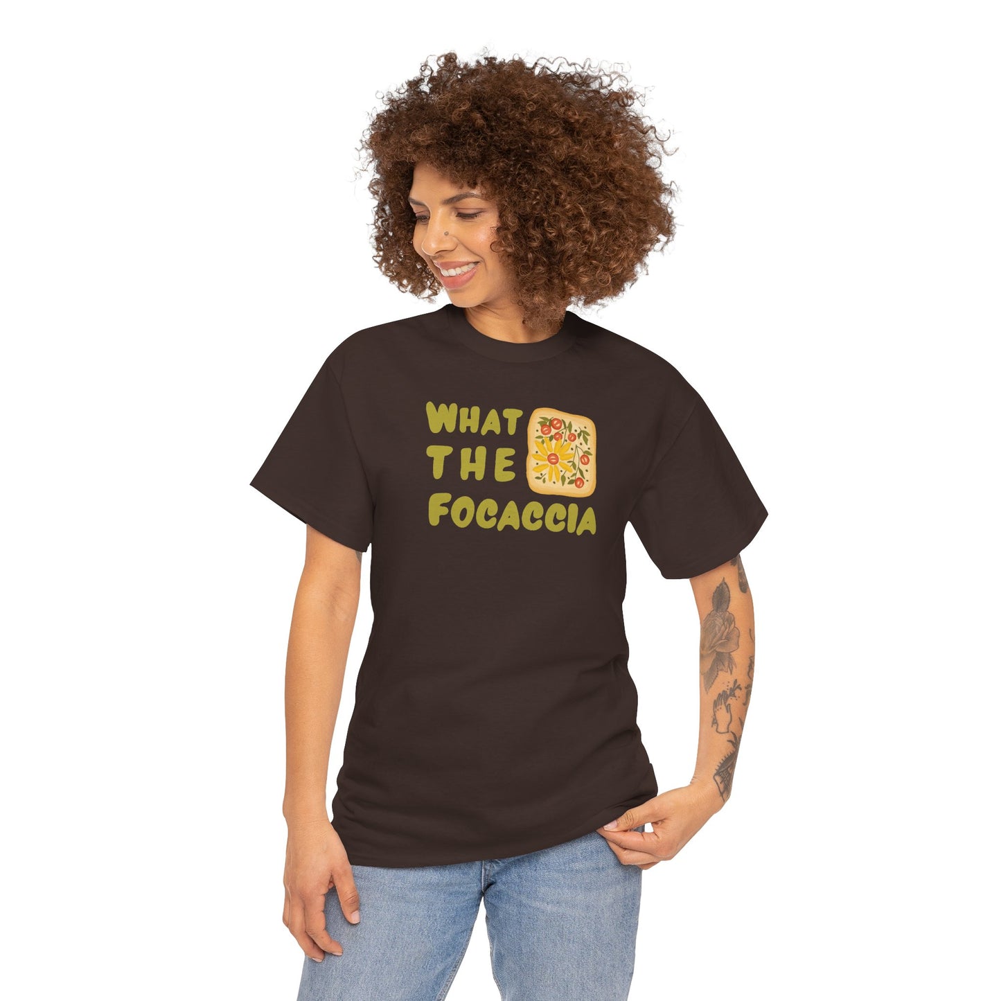 WHAT THE FOCACCIA Unisex Heavy Cotton Tee