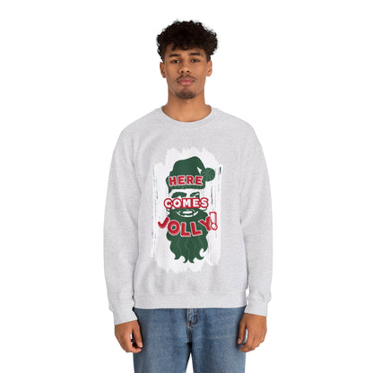 HERE COMES JOLLY! Unisex Heavy Blend™ Crewneck Sweatshirt