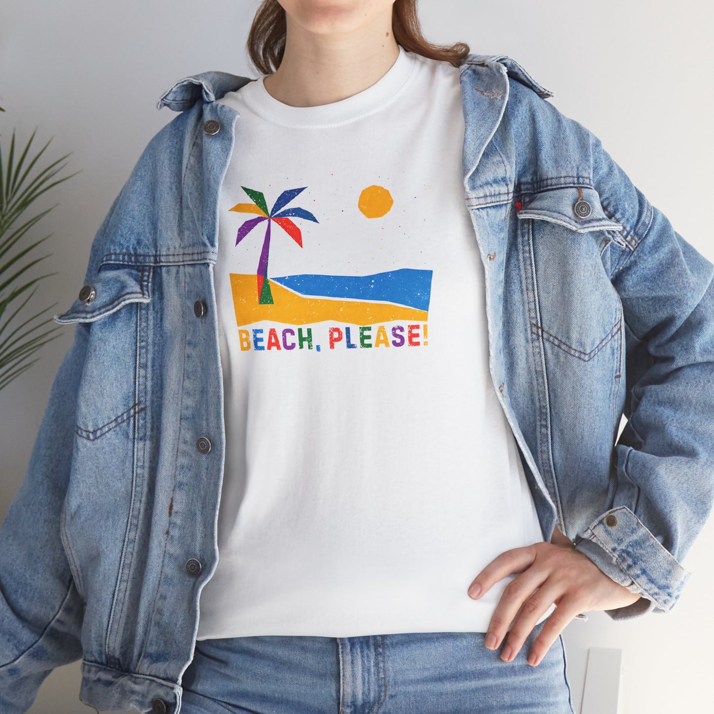 BEACH, PLEASE! Unisex Heavy Cotton Tee