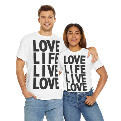 LOVE LIFE LIVE LOVE Unisex Heavy Cotton Tee