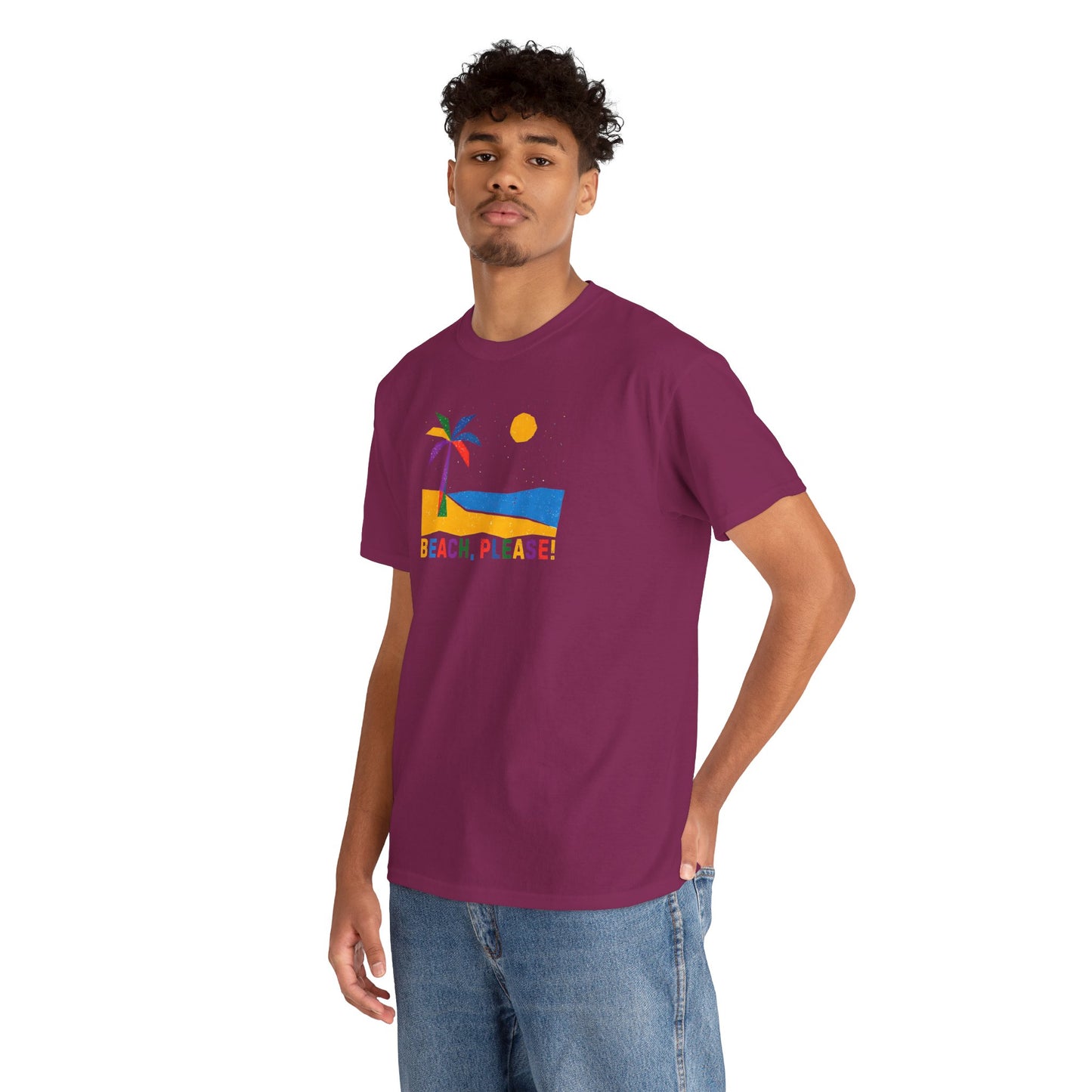 BEACH, PLEASE! Unisex Heavy Cotton Tee