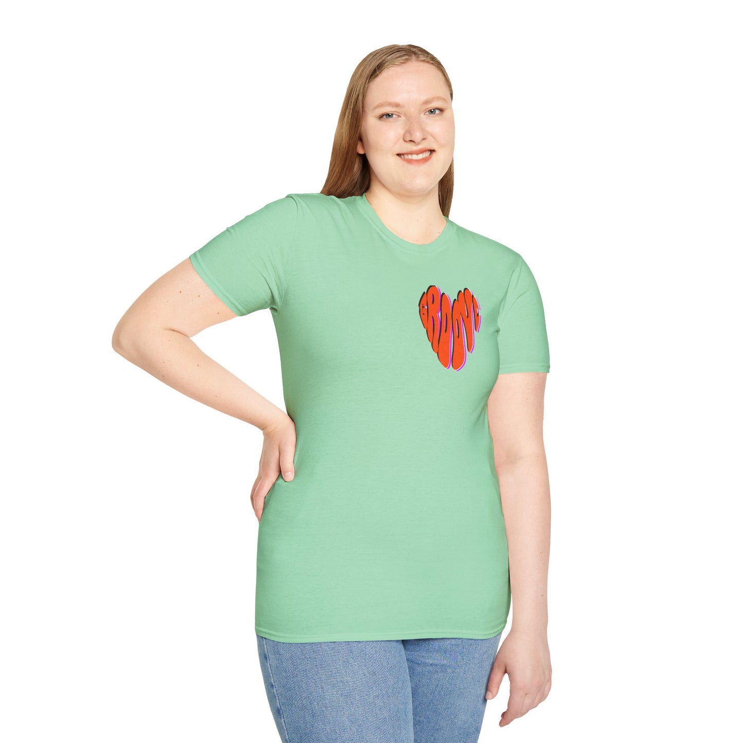 GROOVE is in THE HEART Unisex Softstyle 100% Cotton T-Shirt