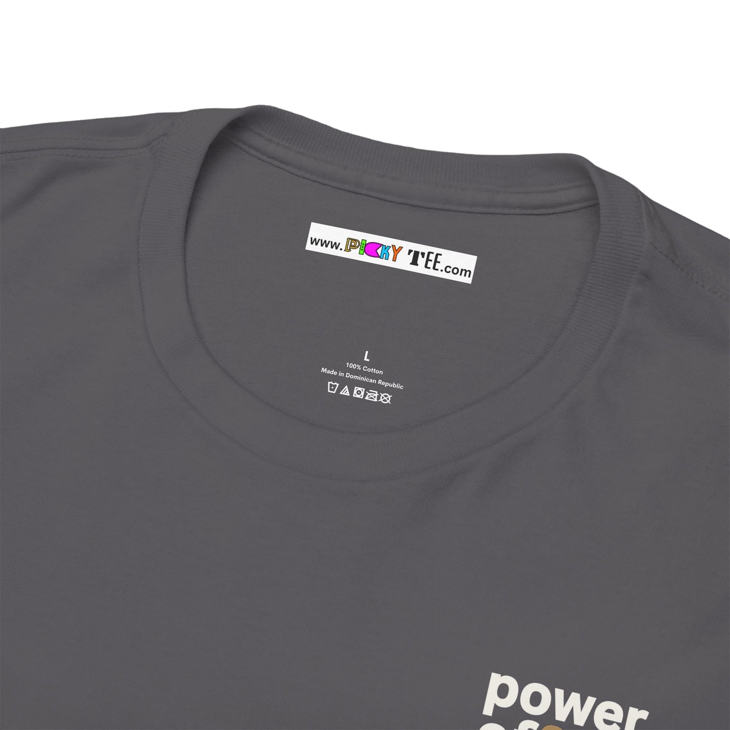 power off now Unisex Heavy Cotton Tee