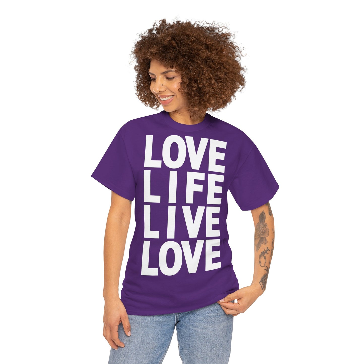 LOVE LIFE LIVE LOVE Unisex Heavy Cotton Tee