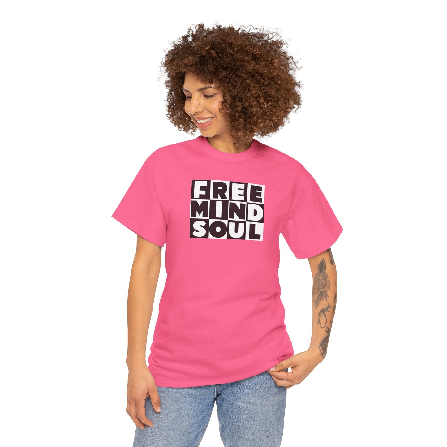 FREE MIND SOUL Unisex Heavy Cotton Tee