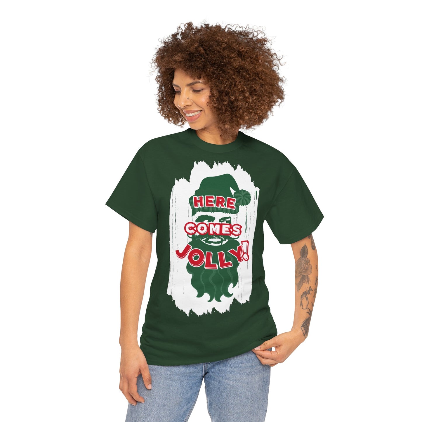 HERE COMES JOLLY!  Unisex Heavy Cotton Tee