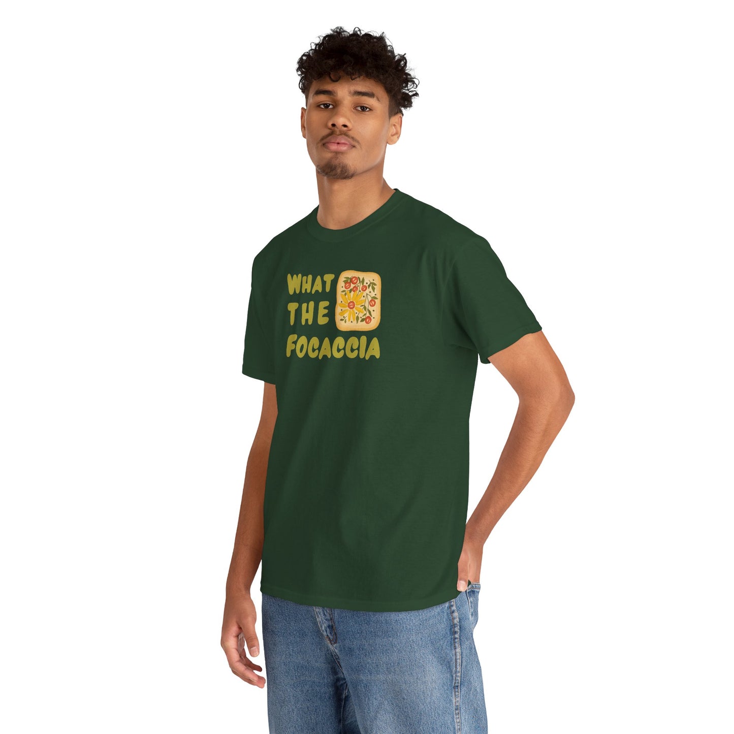 WHAT THE FOCACCIA Unisex Heavy Cotton Tee
