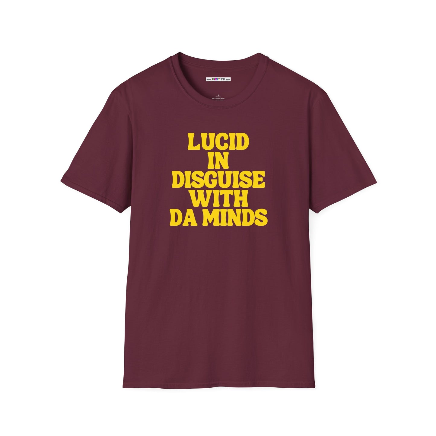 LUCID IN DISGUISE WITH DA MINDS Unisex Softstyle 100% Cotton T-Shirt