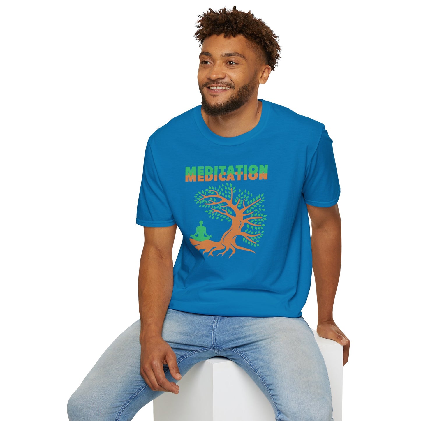 MEDITATION MEDICATION Unisex Softstyle 100% Cotton T-Shirt