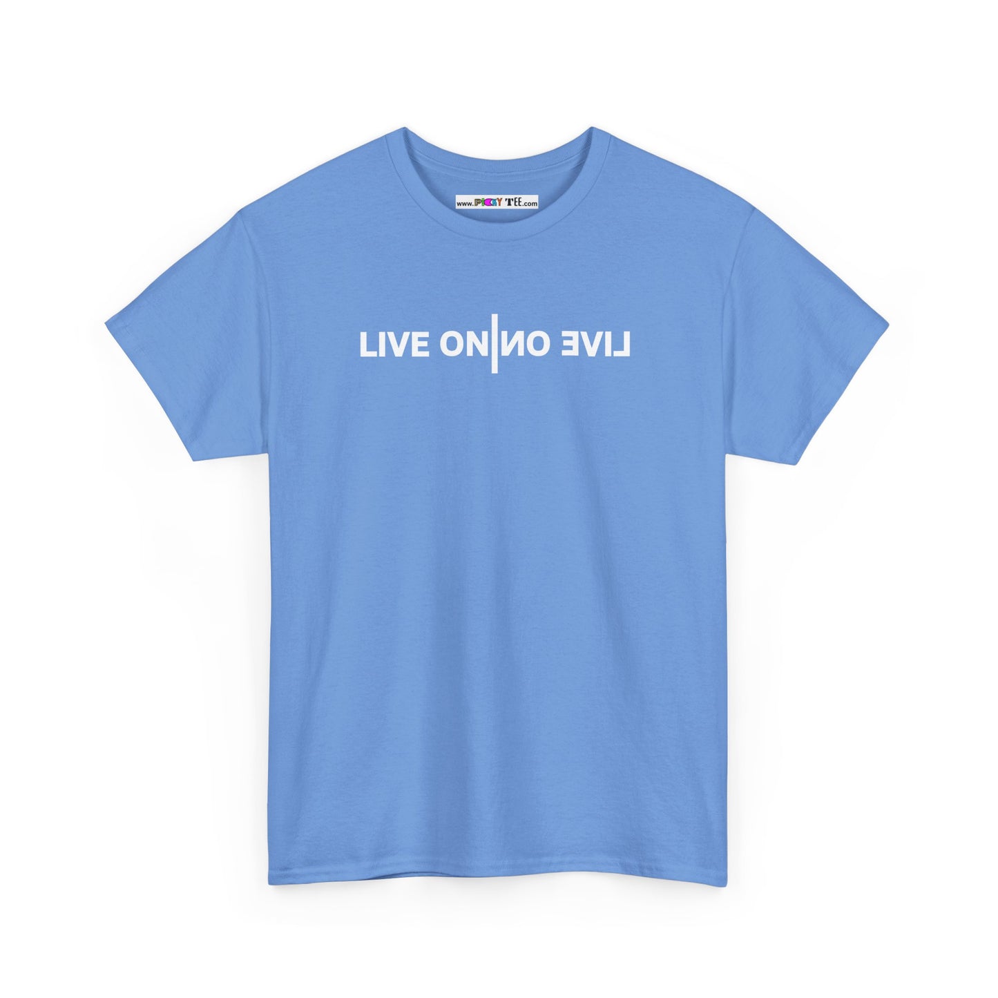 LIVE ON I ИO ƎVI⅃ Unisex Heavy Cotton Tee