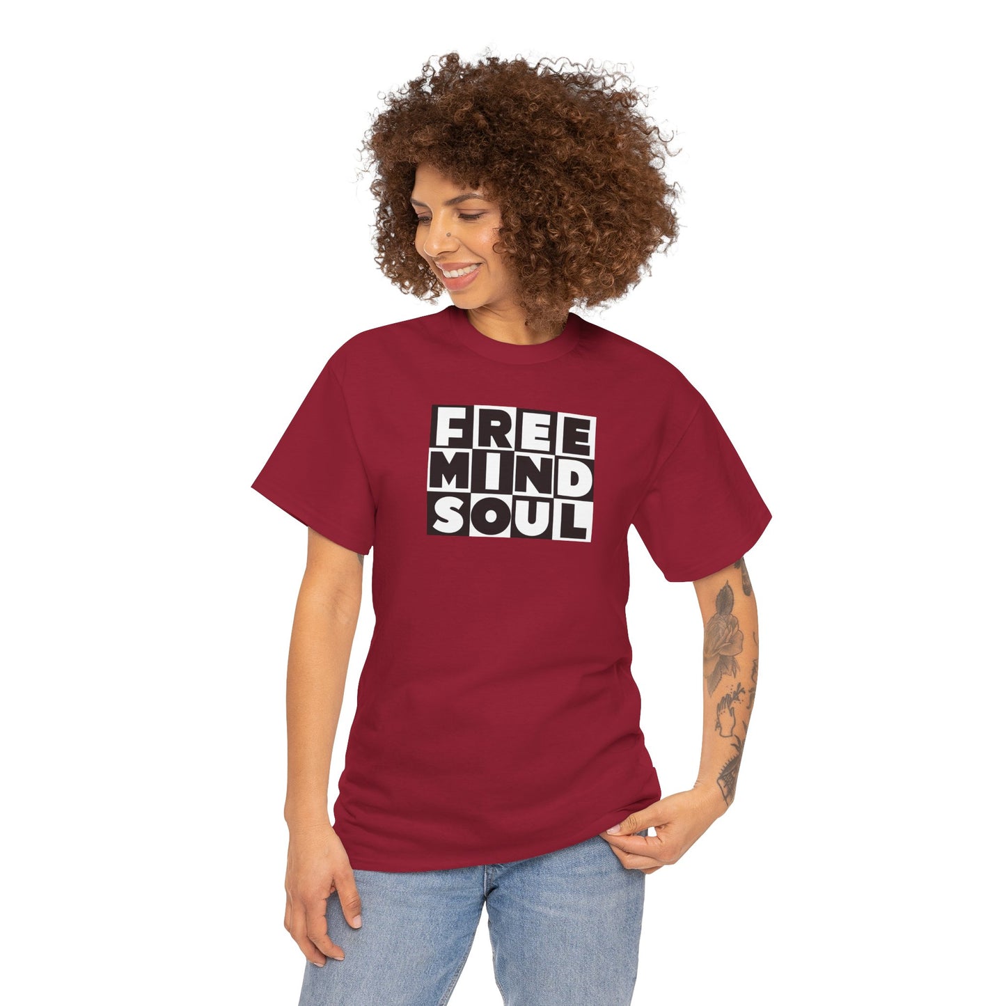 FREE MIND SOUL Unisex Heavy Cotton Tee