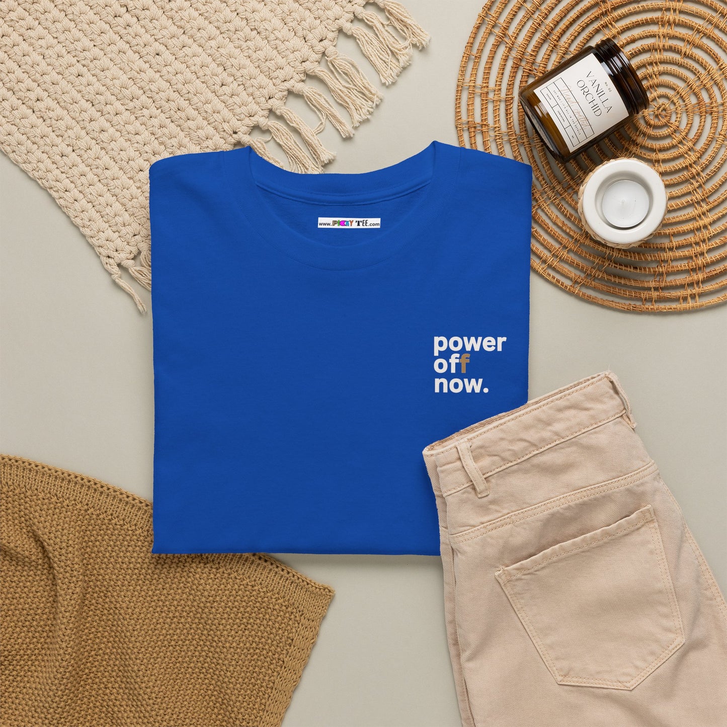 power off now Unisex Heavy Cotton Tee