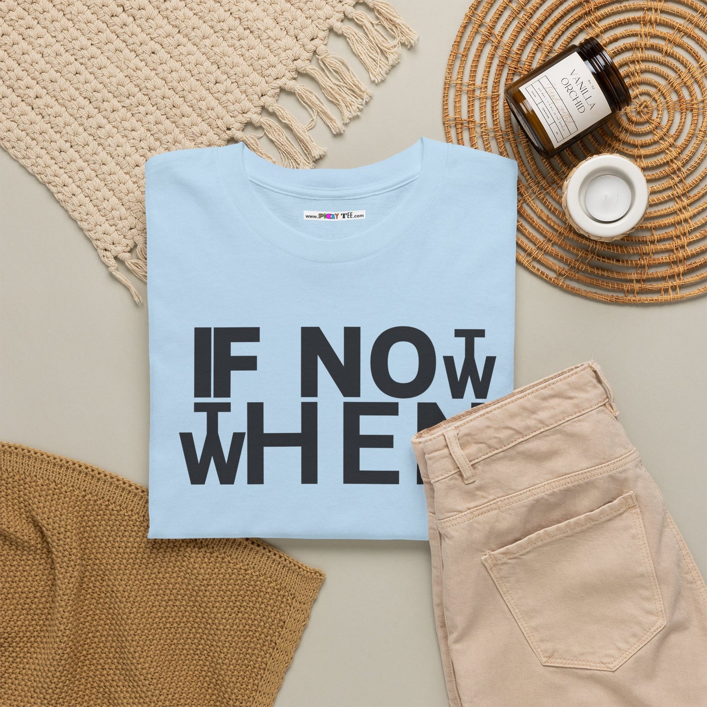 IF NOT NOW THEN WHEN Unisex Heavy Cotton Tee