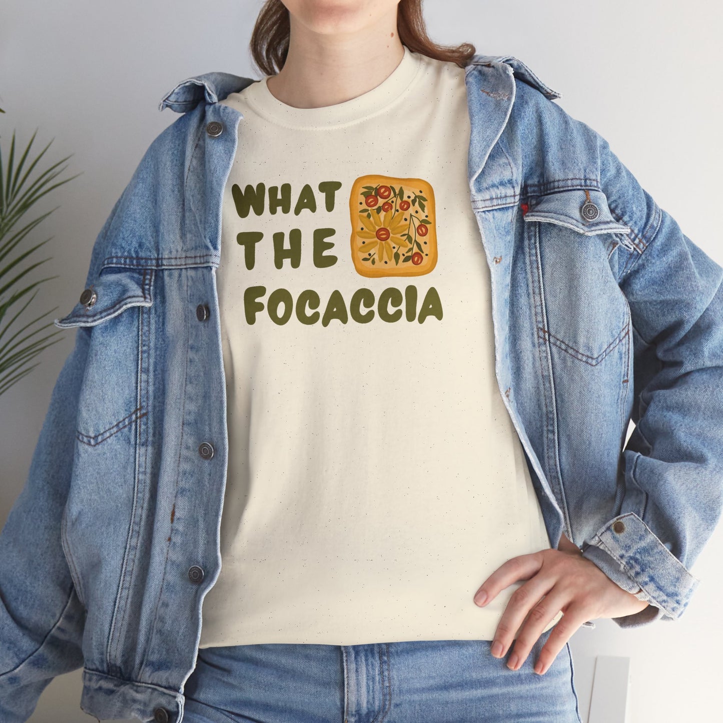 WHAT THE FOCACCIA Unisex Heavy Cotton Tee