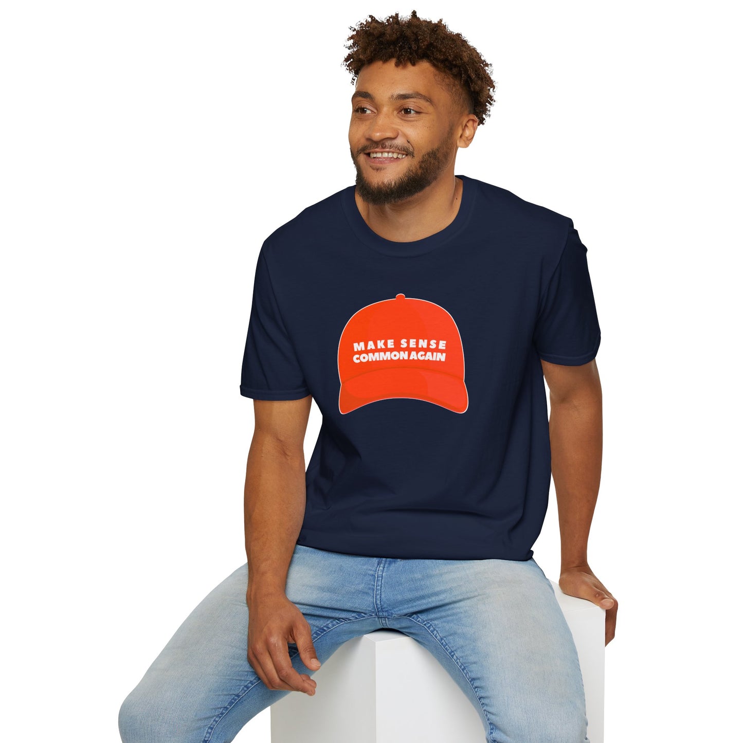 MAKE SENSE COMMON AGAIN Unisex Softstyle 100% Cotton T-Shirt