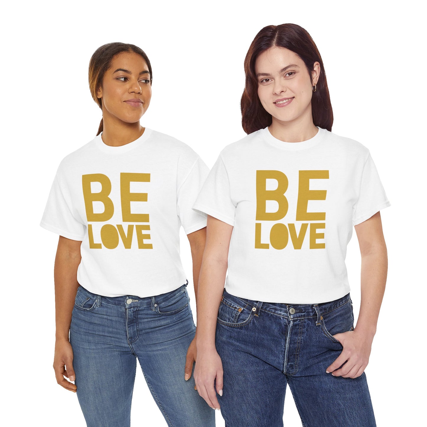 BE LOVE gold Unisex Heavy Cotton Tee