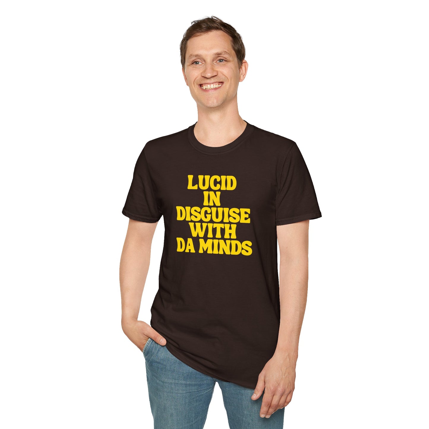 LUCID IN DISGUISE WITH DA MINDS Unisex Softstyle 100% Cotton T-Shirt