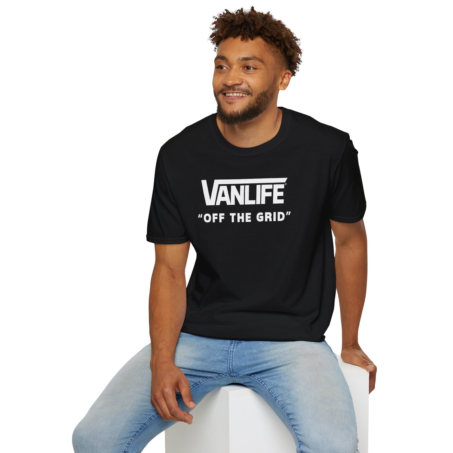 VANLIFE "OFF THE GRID". Unisex Softstyle 100% Cotton T-Shirt