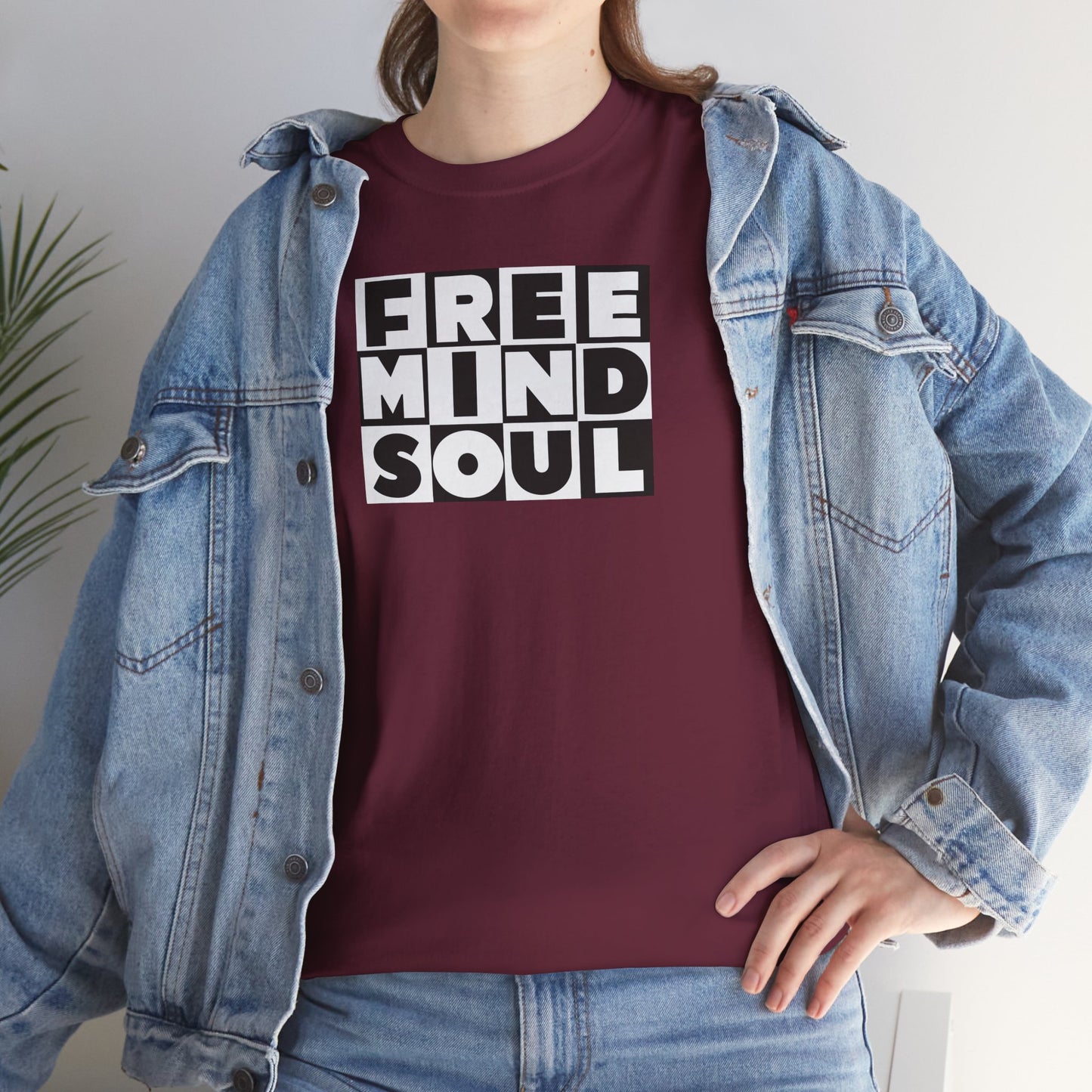 FREE MIND SOUL Unisex Heavy Cotton Tee