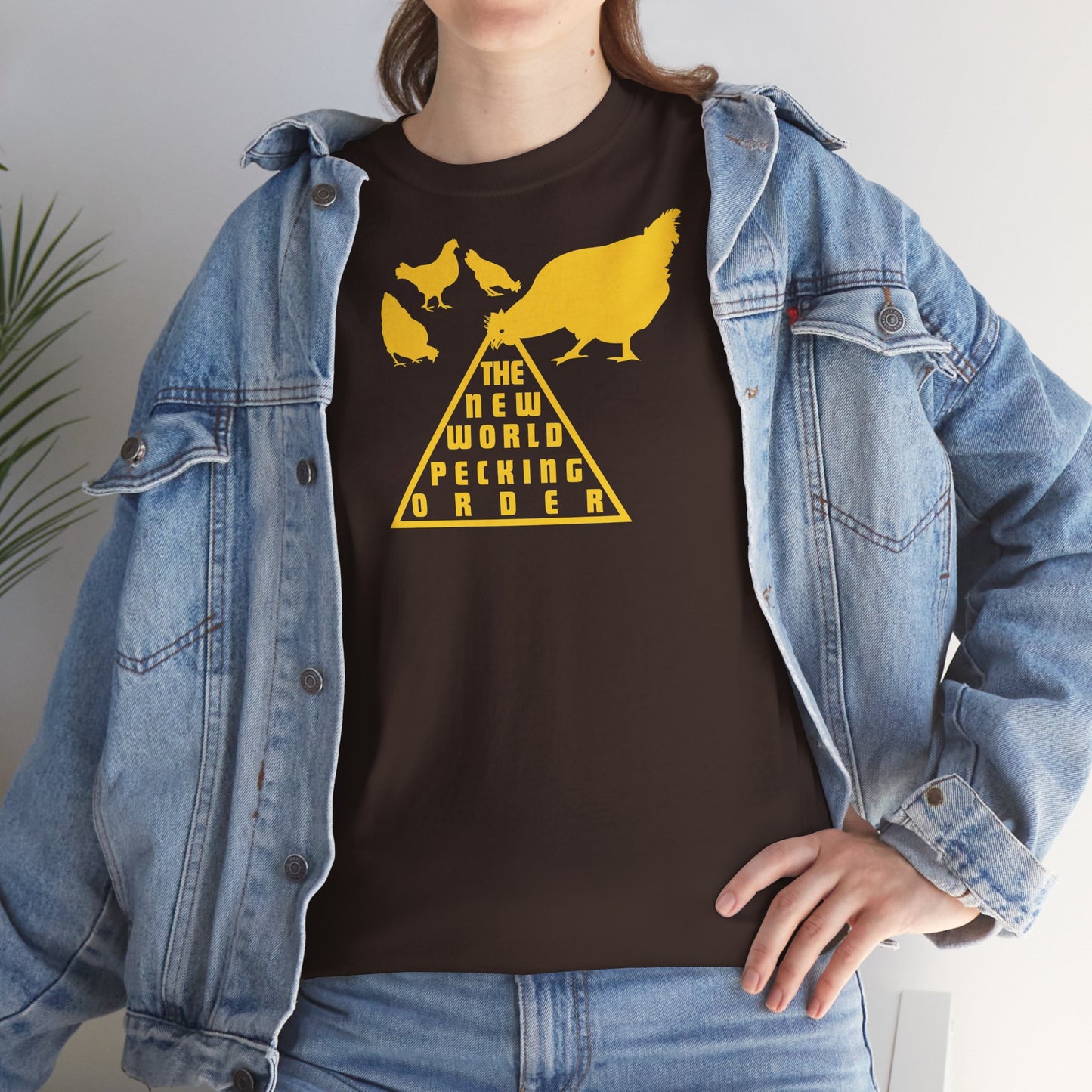 THE NEW WORLD PECKING ORDER Unisex Heavy Cotton Tee