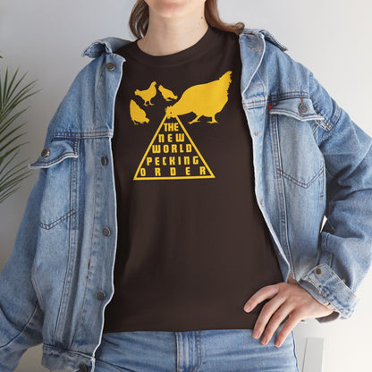 THE NEW WORLD PECKING ORDER Unisex Heavy Cotton Tee