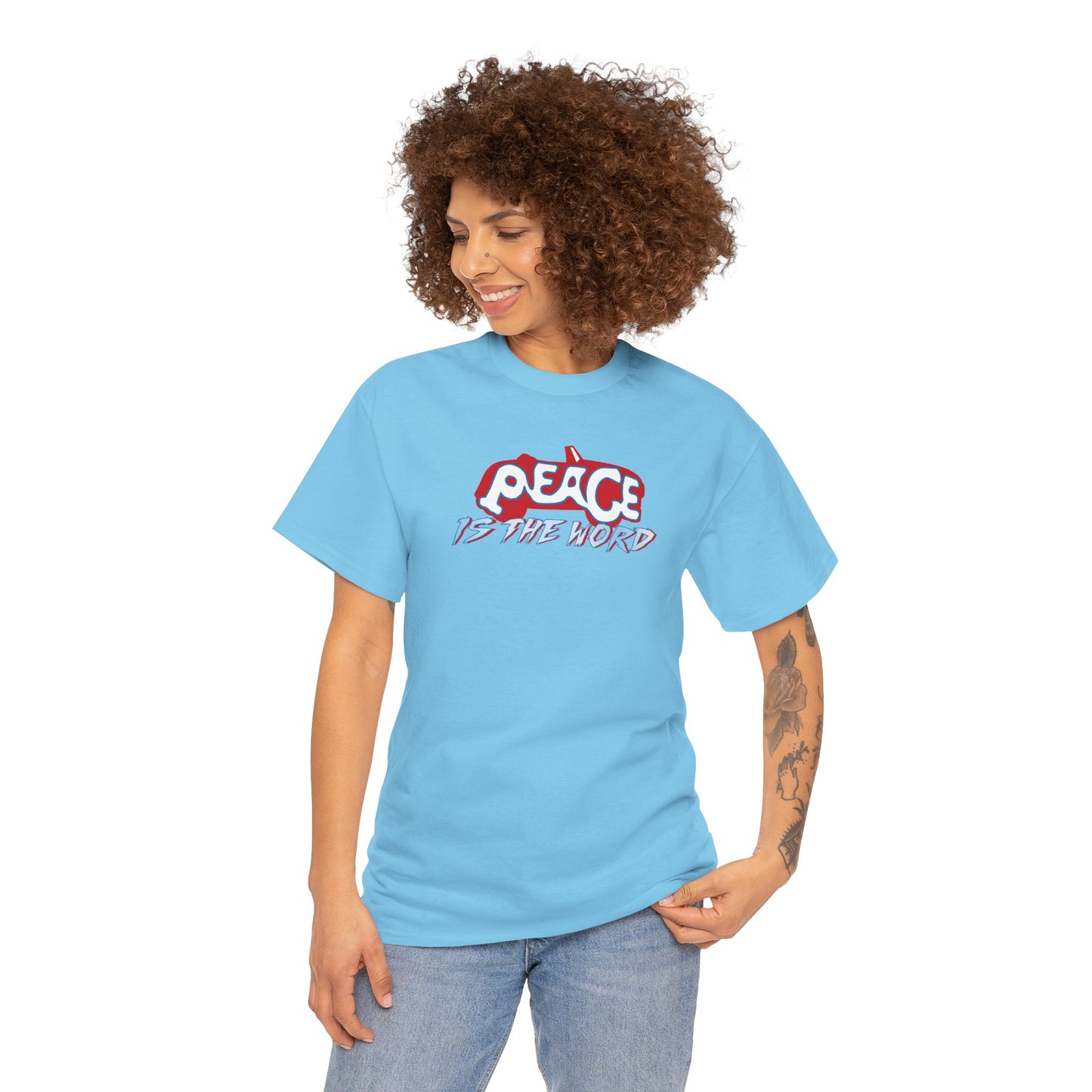 PEACE IS THE WORD Unisex Heavy Cotton Tee