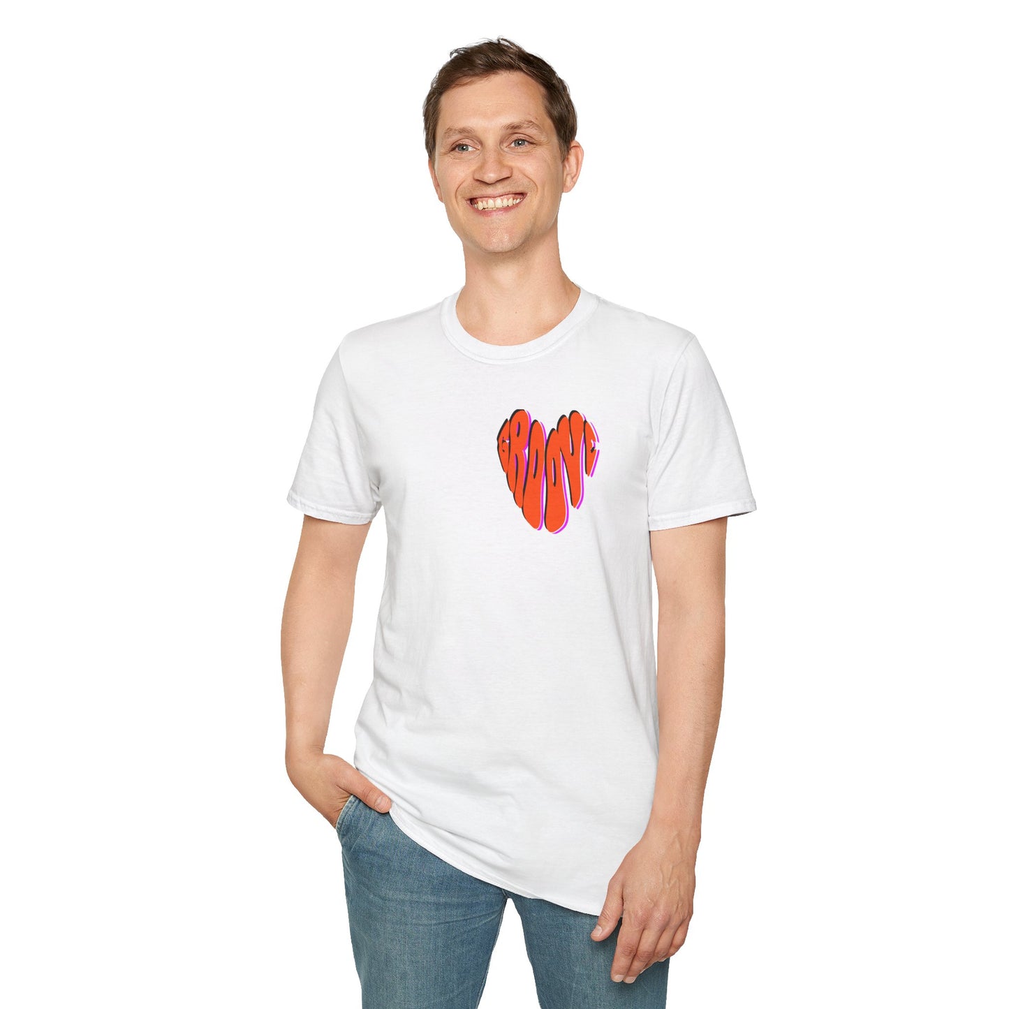 GROOVE is in THE HEART Unisex Softstyle 100% Cotton T-Shirt