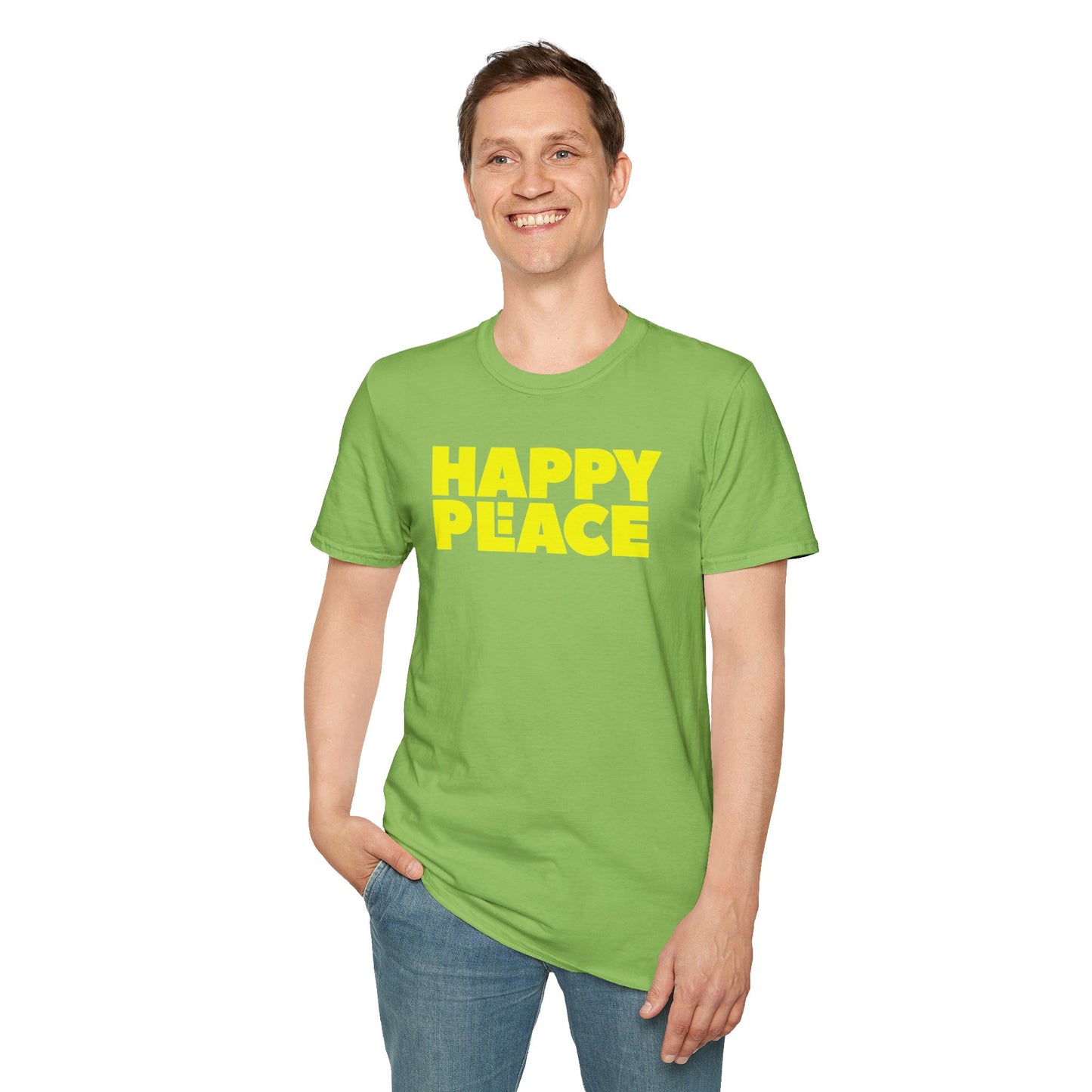 HAPPY PLACE/PEACE Unisex Softstyle 100% Cotton T-Shirt