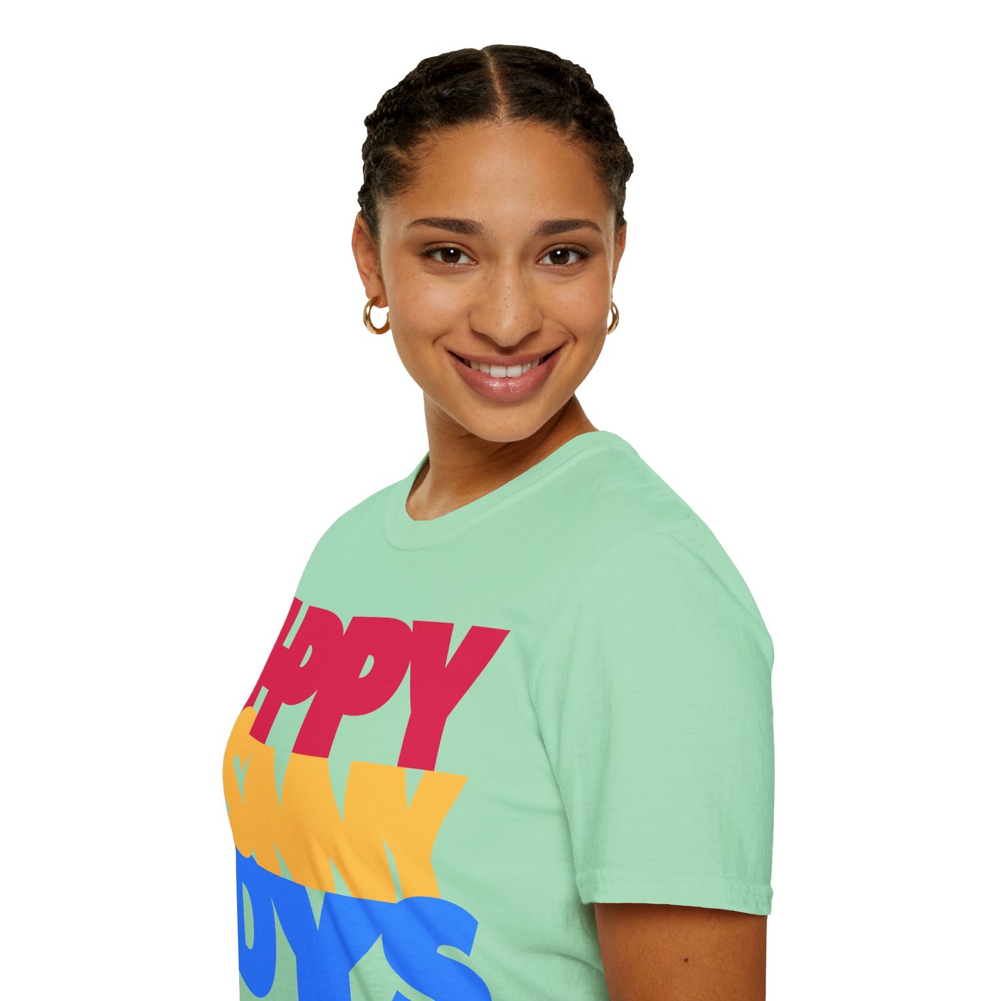 HPPY SNNY DYS Unisex Softstyle 100% Cotton T-Shirt