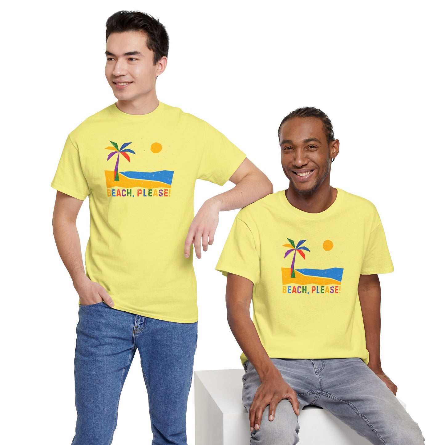 BEACH, PLEASE! Unisex Heavy Cotton Tee
