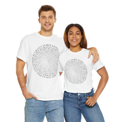 GOING ROUND AND ROUND AND ROUND IN CIRCLES Unisex Heavy Cotton Tee