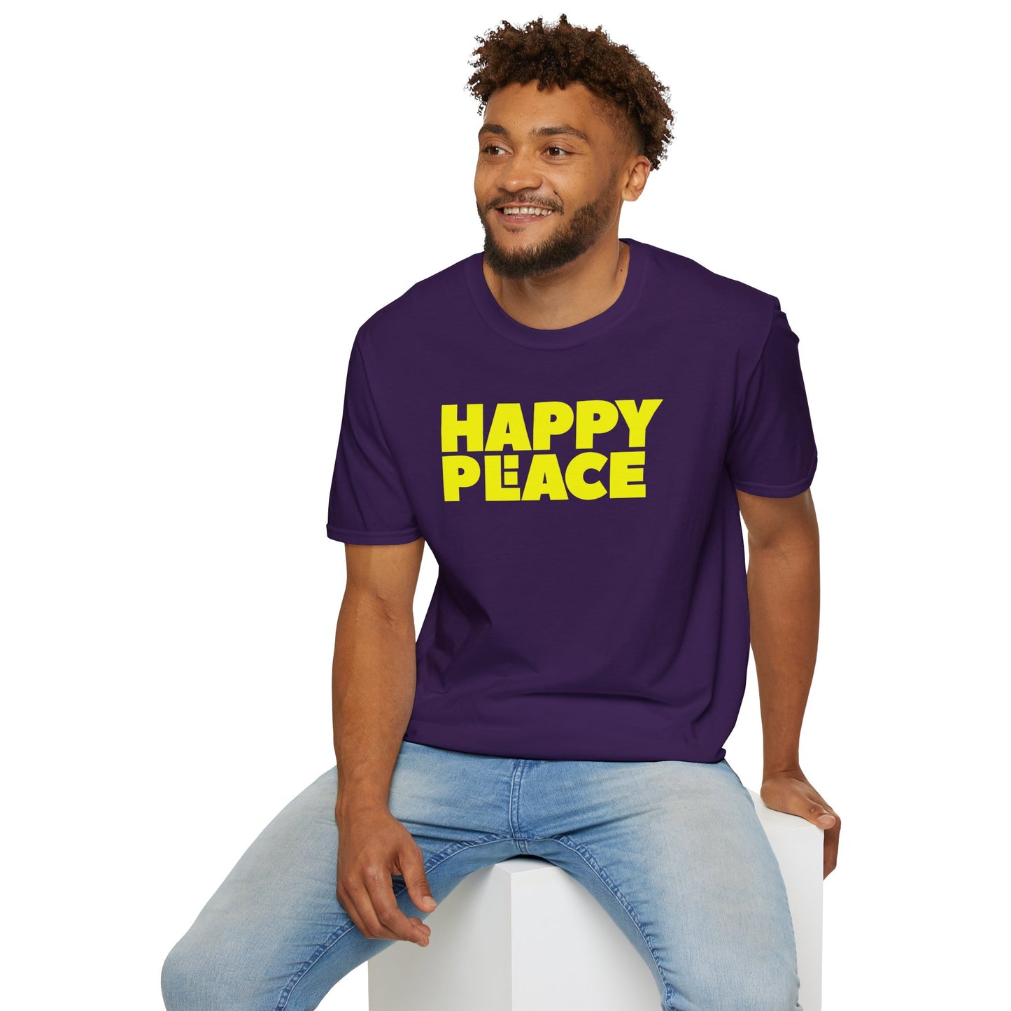 HAPPY PLACE/PEACE Unisex Softstyle 100% Cotton T-Shirt