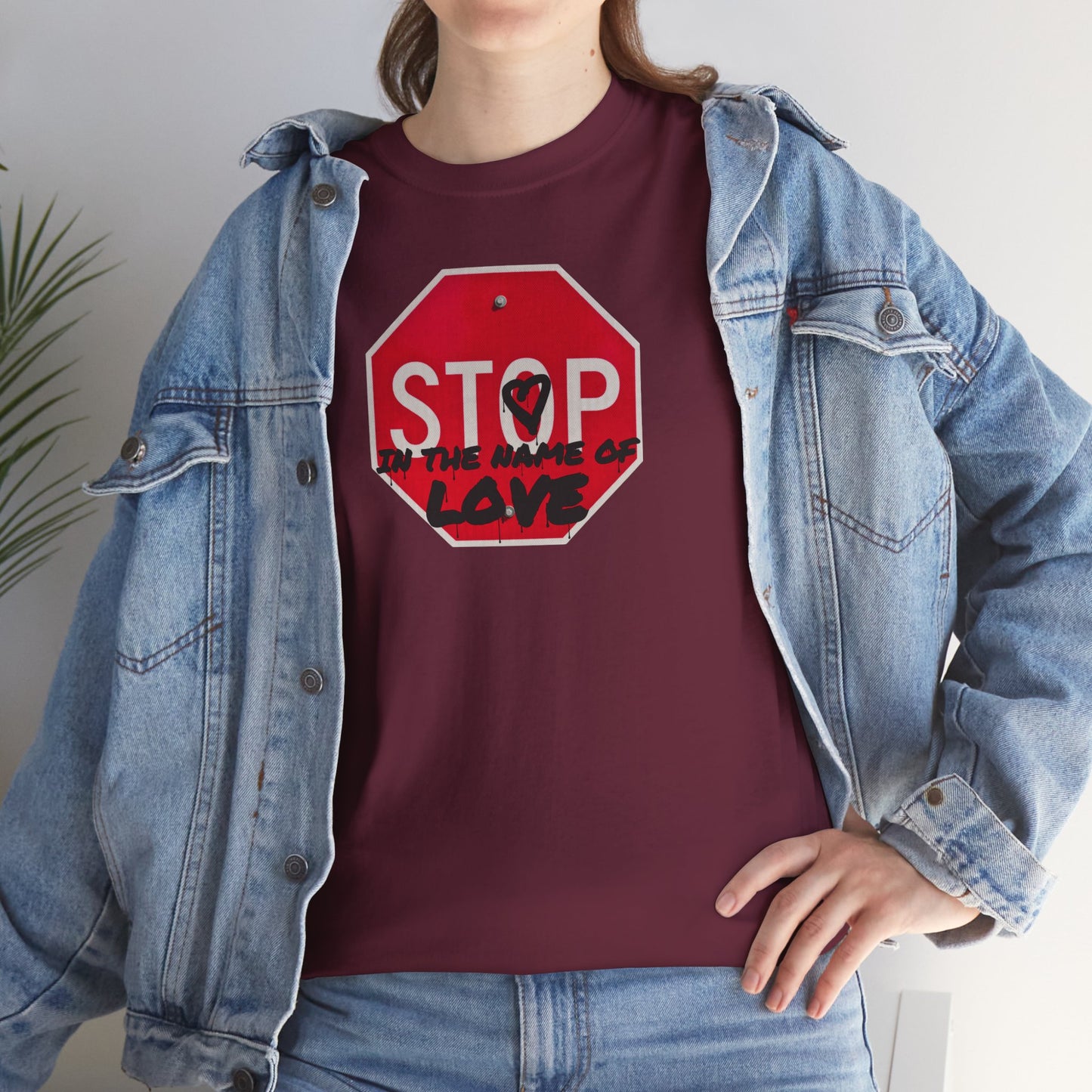 STOP in the name of love Unisex Heavy Cotton Tee