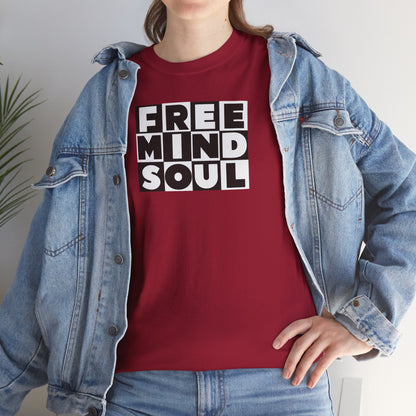 FREE MIND SOUL Unisex Heavy Cotton Tee