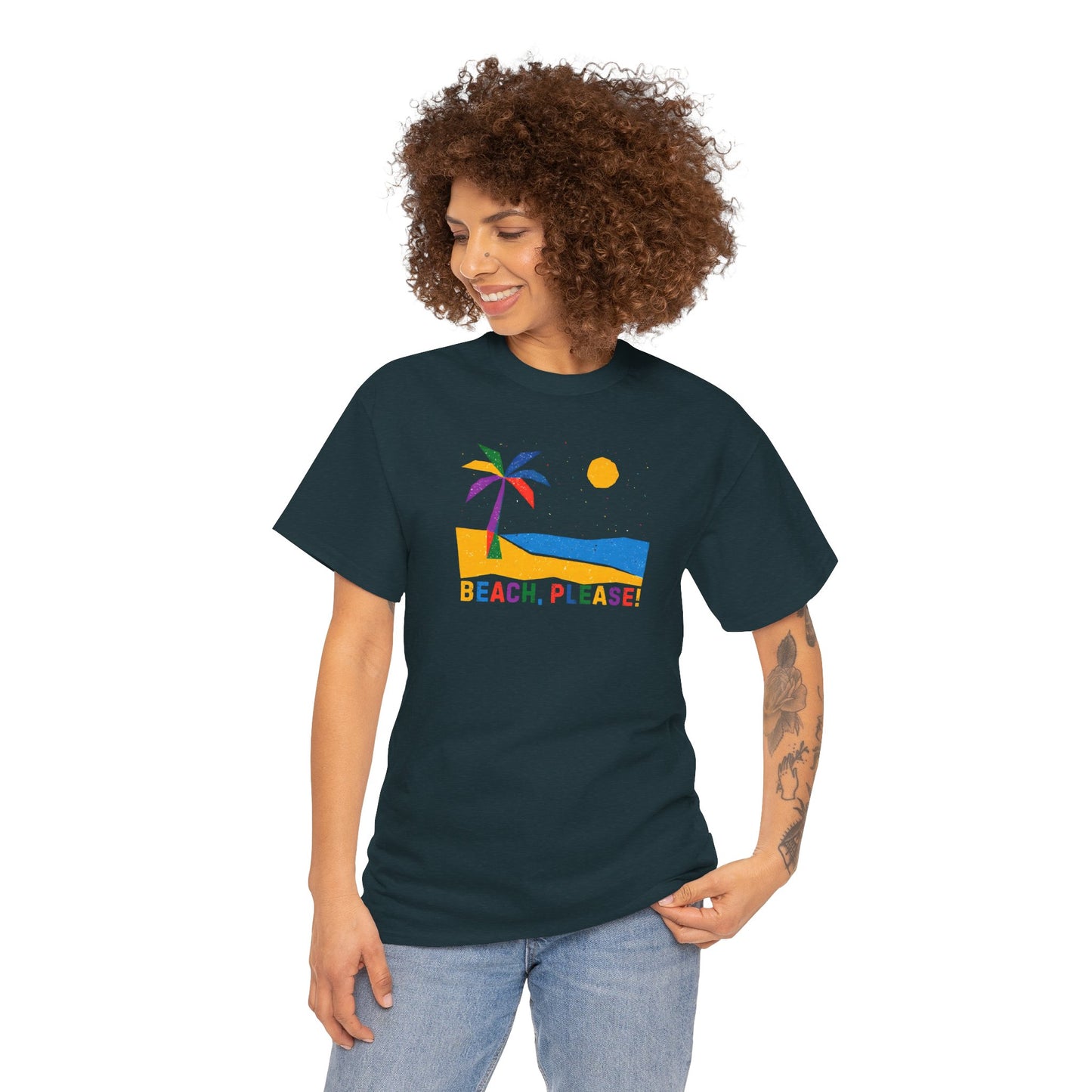 BEACH, PLEASE! Unisex Heavy Cotton Tee