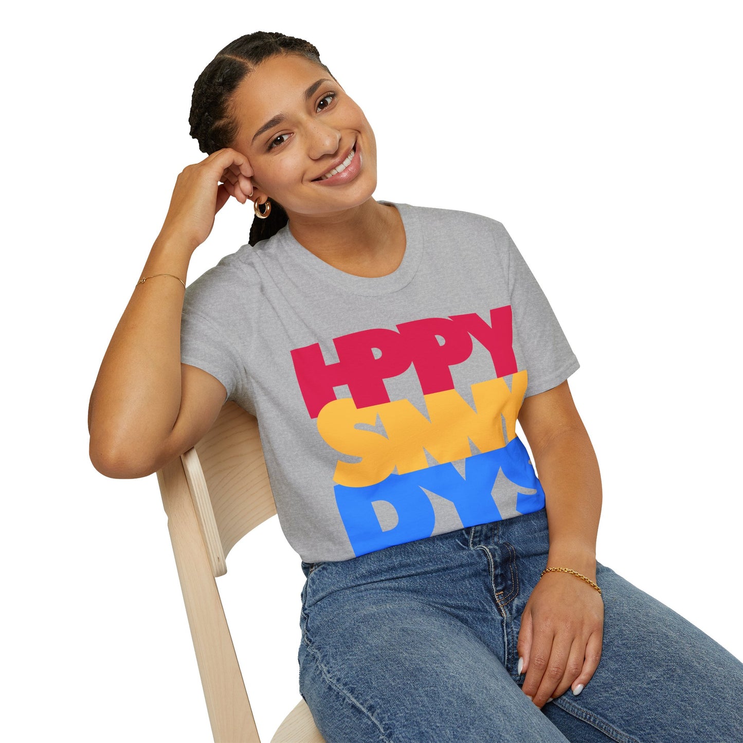 HPPY SNNY DYS Unisex Softstyle 100% Cotton T-Shirt