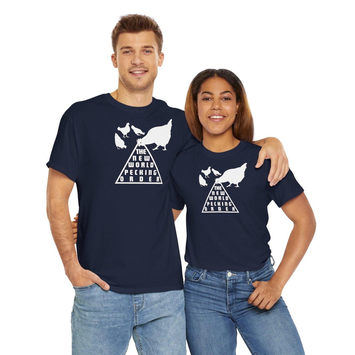 THE NEW WORLD PECKING ORDER Unisex Heavy Cotton Tee